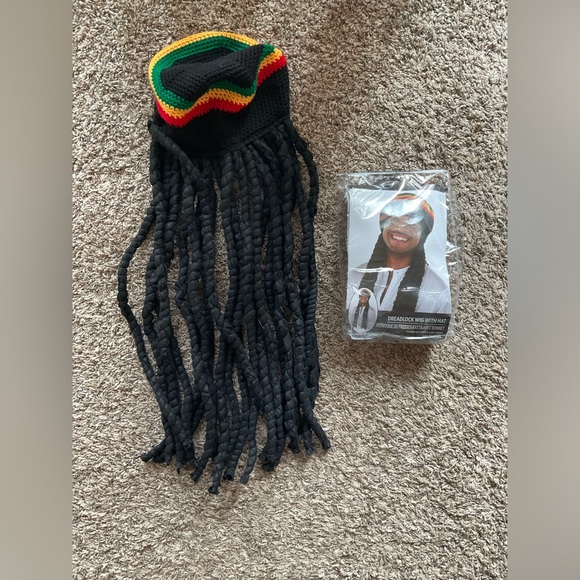 Dreadlock Long Black Wig with Jamaican Hat - Picture 5 of 6
